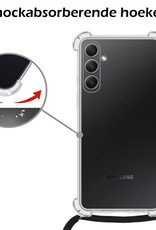 Nomfy Hoesje Geschikt voor Samsung A14 Hoesje Shock Proof Transparant Met Telefoonketting Case Shock Koord - Hoesje Geschikt voor Samsung Galaxy A14 Shock Proof Case Met Koord - Transparant