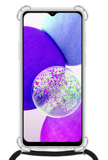 Nomfy Hoesje Geschikt voor Samsung A14 Hoesje Shock Proof Transparant Met Telefoonketting Case Shock Koord - Hoesje Geschikt voor Samsung Galaxy A14 Shock Proof Case Met Koord - Transparant