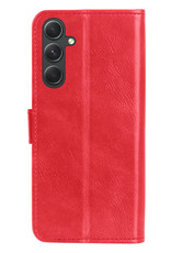 BASEY. Hoes Geschikt voor Samsung A14 Hoesje Bookcase Hoes Flip Case Book Cover Met Screenprotector - Hoesje Geschikt voor Samsung Galaxy A14 Hoes Book Case Hoesje - Rood