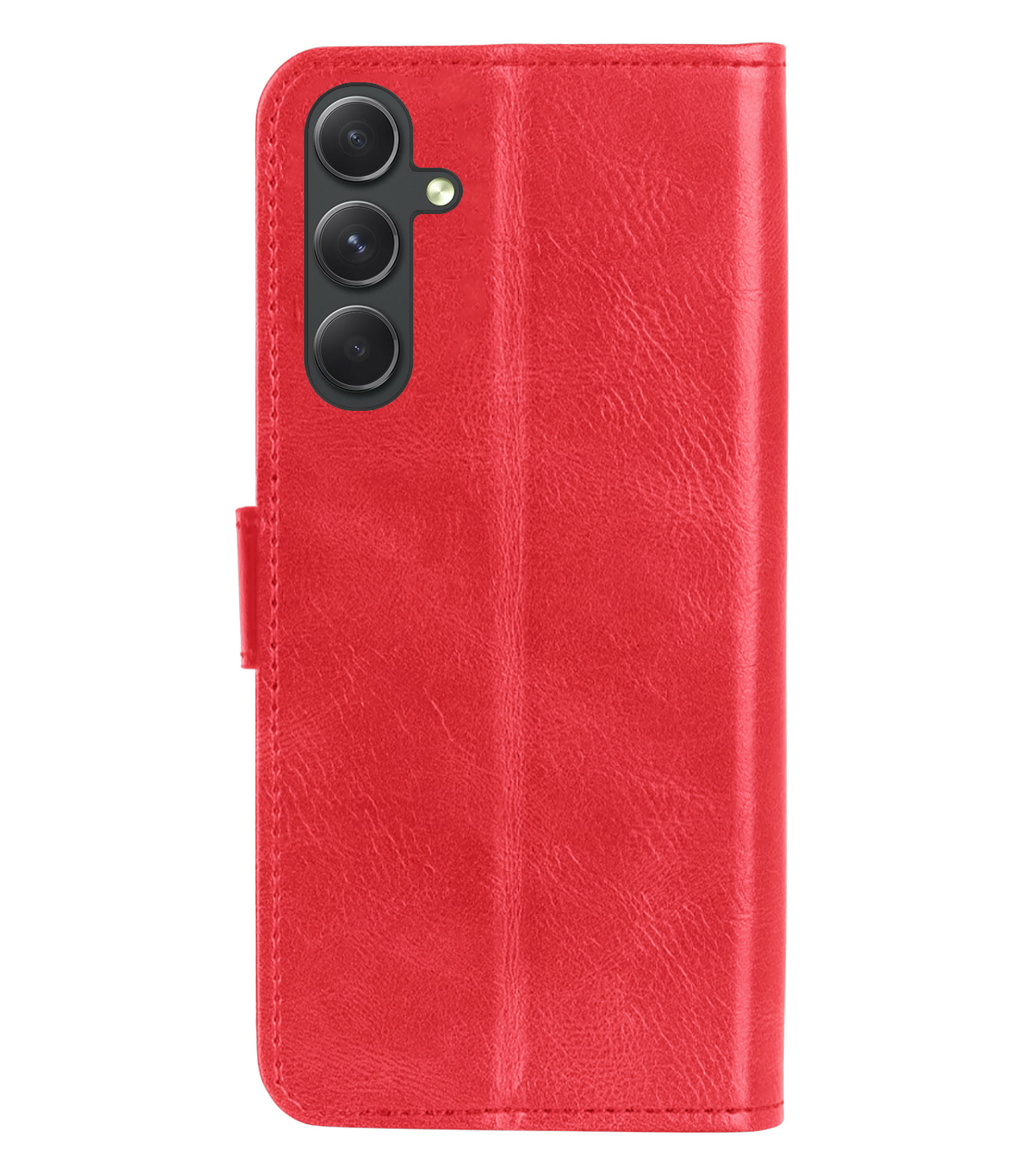 BASEY. Hoes Geschikt voor Samsung A14 Hoesje Bookcase Hoes Flip Case Book Cover Met Screenprotector - Hoesje Geschikt voor Samsung Galaxy A14 Hoes Book Case Hoesje - Rood