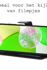 BASEY. Hoes Geschikt voor Samsung A14 Hoesje Bookcase Hoes Flip Case Book Cover Met Screenprotector - Hoesje Geschikt voor Samsung Galaxy A14 Hoes Book Case Hoesje - Zwart