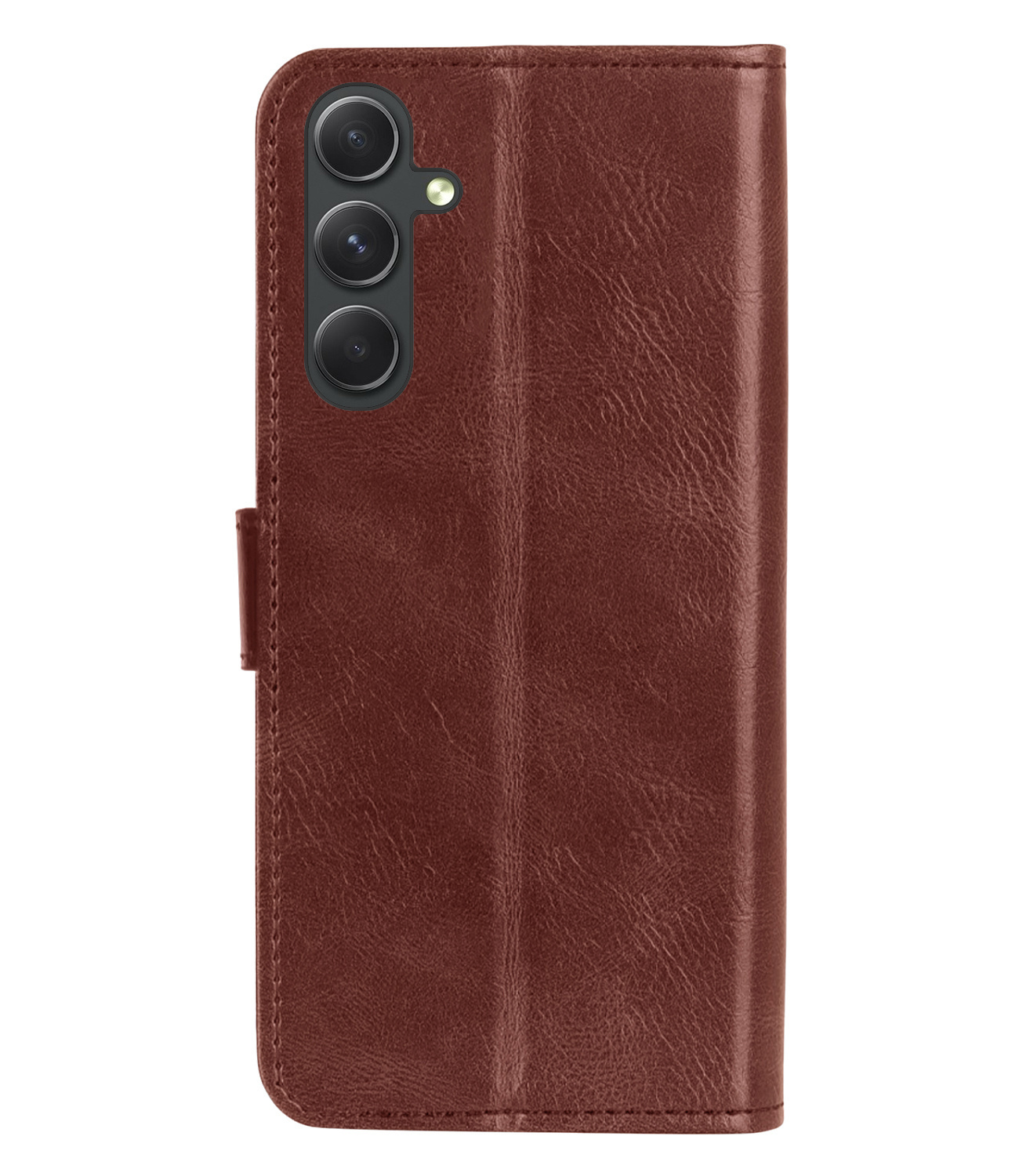 BASEY. Hoes Geschikt voor Samsung A14 Hoesje Bookcase Hoes Flip Case Book Cover Met 2x Screenprotector - Hoesje Geschikt voor Samsung Galaxy A14 Hoes Book Case Hoesje - Bruin