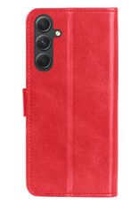 Samsung Galaxy A14 Hoesje Bookcase Hoes Flip Case Book Cover 2x Met Screenprotector - Samsung A14 Hoes Book Case Hoesje - Rood