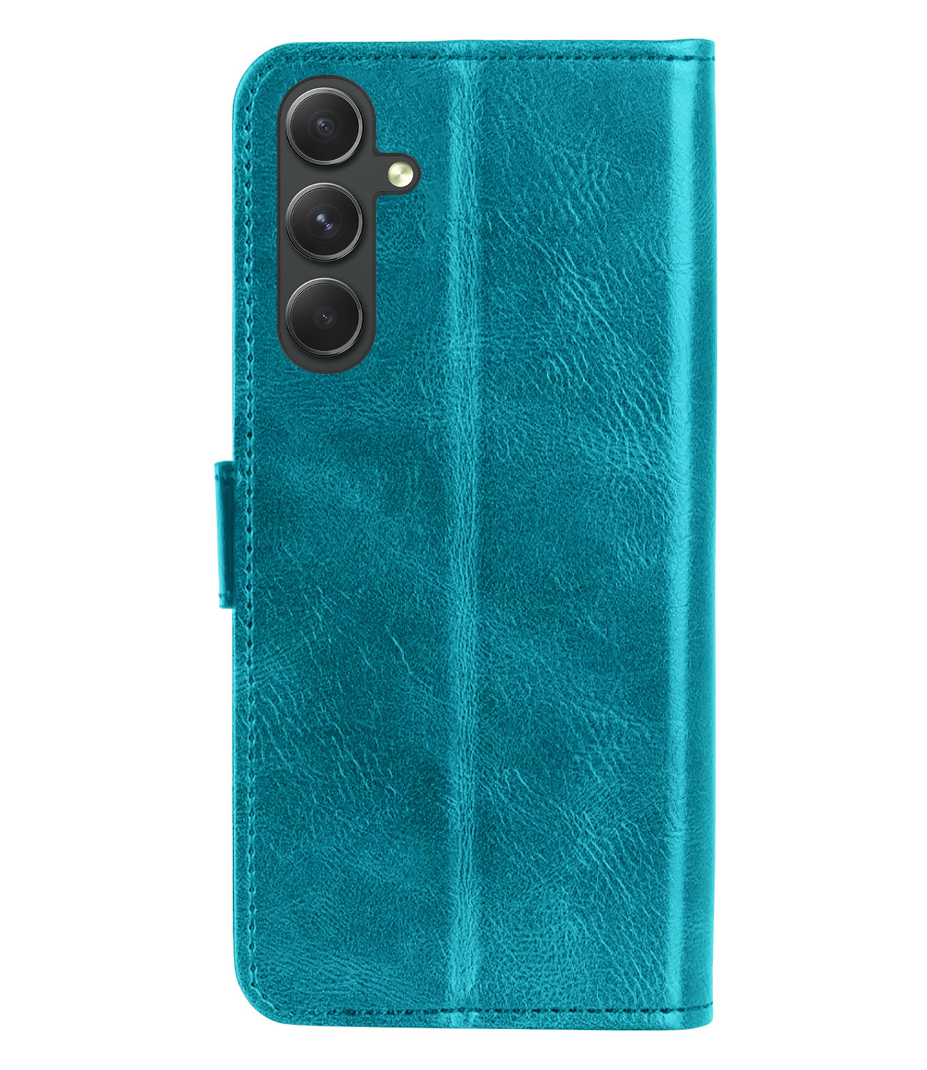 BASEY. Hoes Geschikt voor Samsung A14 Hoesje Bookcase Hoes Flip Case Book Cover Met 2x Screenprotector - Hoesje Geschikt voor Samsung Galaxy A14 Hoes Book Case Hoesje - Turquoise
