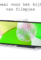 BASEY. Hoes Geschikt voor Samsung A14 Hoesje Bookcase Hoes Flip Case Book Cover Met 2x Screenprotector - Hoesje Geschikt voor Samsung Galaxy A14 Hoes Book Case Hoesje - Wit