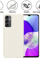 Nomfy Hoesje Geschikt voor Samsung A14 Hoesje Siliconen Cover Case - Hoes Geschikt voor Samsung Galaxy A14 Hoes Back Case - 2-PACK - Wit