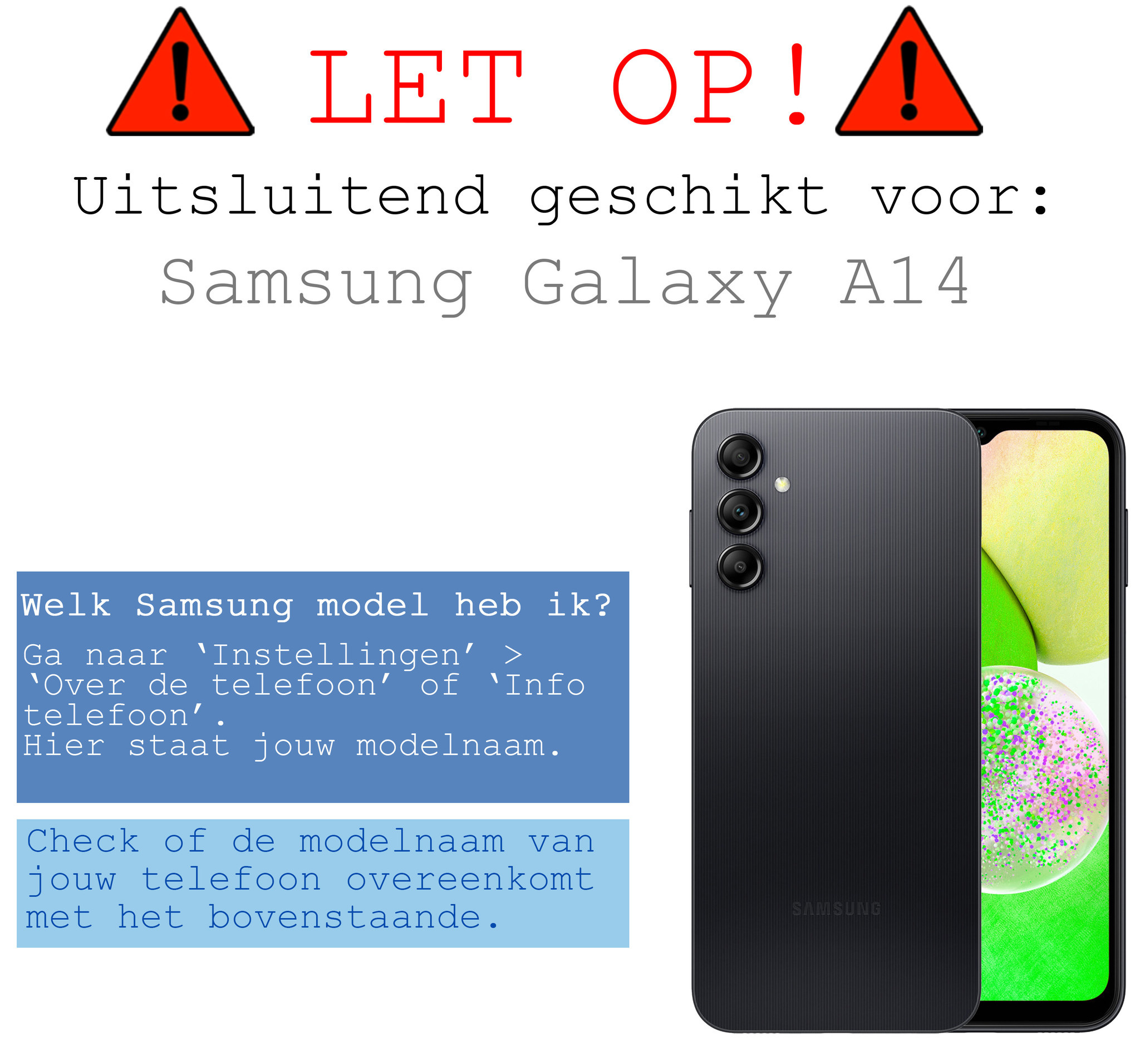 BASEY. Hoes Geschikt voor Samsung A14 Hoesje Shock Proof Case Hoes Met Screenprotector - Hoesje Geschikt voor Samsung Galaxy A14 Hoes Cover Shockproof - Transparant