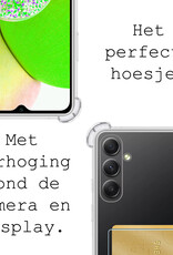 BASEY. Hoes Geschikt voor Samsung A14 Hoesje Shock Proof Case Hoes Met 2x Screenprotector - Hoesje Geschikt voor Samsung Galaxy A14 Hoes Cover Shockproof - Transparant