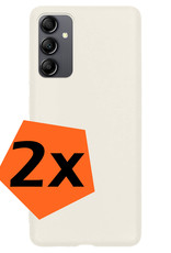 Nomfy Hoesje Geschikt voor Samsung A14 Hoesje Siliconen Cover Case - Hoes Geschikt voor Samsung Galaxy A14 Hoes Back Case - 2-PACK - Wit