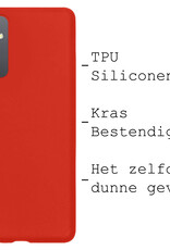 BASEY. Hoes Geschikt voor Samsung A14 Hoesje Siliconen Back Cover Case Met Screenprotector - Hoesje Geschikt voor Samsung Galaxy A14 Hoes Cover Hoesje - Rood