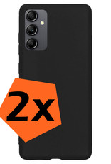 Nomfy Hoesje Geschikt voor Samsung A14 Hoesje Siliconen Cover Case - Hoes Geschikt voor Samsung Galaxy A14 Hoes Back Case - 2-PACK - Zwart