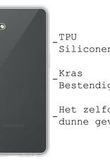 BASEY. Hoes Geschikt voor Samsung A14 Hoesje Siliconen Back Cover Case Met Screenprotector - Hoesje Geschikt voor Samsung Galaxy A14 Hoes Cover Hoesje - Transparant