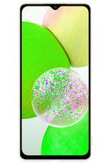 BASEY. Hoes Geschikt voor Samsung A14 Hoesje Siliconen Back Cover Case Met Screenprotector - Hoesje Geschikt voor Samsung Galaxy A14 Hoes Cover Hoesje - Wit