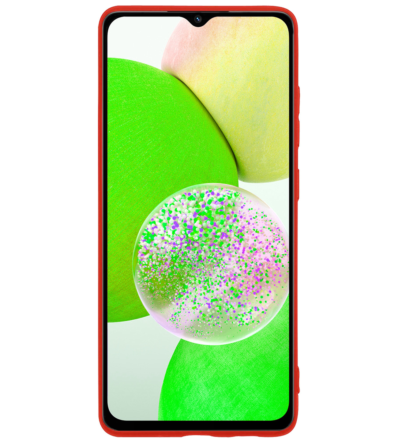 BASEY. Hoes Geschikt voor Samsung A14 Hoesje Siliconen Back Cover Case Met 2x Screenprotector - Hoesje Geschikt voor Samsung Galaxy A14 Hoes Cover Hoesje - Rood