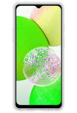 BASEY. Hoes Geschikt voor Samsung A14 Hoesje Siliconen Back Cover Case Met 2x Screenprotector - Hoesje Geschikt voor Samsung Galaxy A14 Hoes Cover Hoesje - Transparant