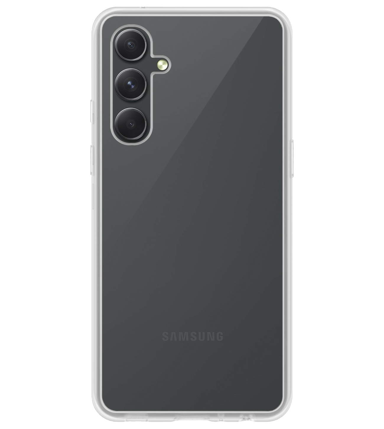 BASEY. Hoes Geschikt voor Samsung A14 Hoesje Siliconen Back Cover Case Met 2x Screenprotector - Hoesje Geschikt voor Samsung Galaxy A14 Hoes Cover Hoesje - Transparant