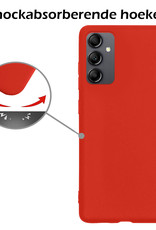 Nomfy Hoesje Geschikt voor Samsung A14 Hoesje Siliconen Cover Case - Hoes Geschikt voor Samsung Galaxy A14 Hoes Back Case - 2-PACK - Rood
