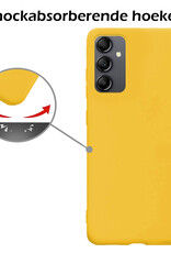 Nomfy Hoesje Geschikt voor Samsung A14 Hoesje Siliconen Cover Case - Hoes Geschikt voor Samsung Galaxy A14 Hoes Back Case - Geel