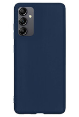 Nomfy Hoesje Geschikt voor Samsung A14 Hoesje Siliconen Cover Case - Hoes Geschikt voor Samsung Galaxy A14 Hoes Back Case - Donkerblauw