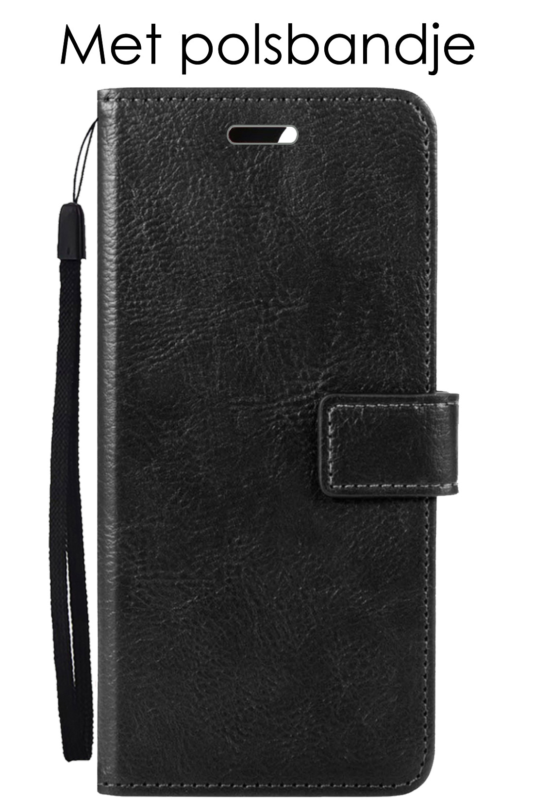 NoXx Hoes Geschikt voor Samsung A14 Hoesje Book Case Hoes Flip Cover Wallet Bookcase Met Screenprotector - Zwart