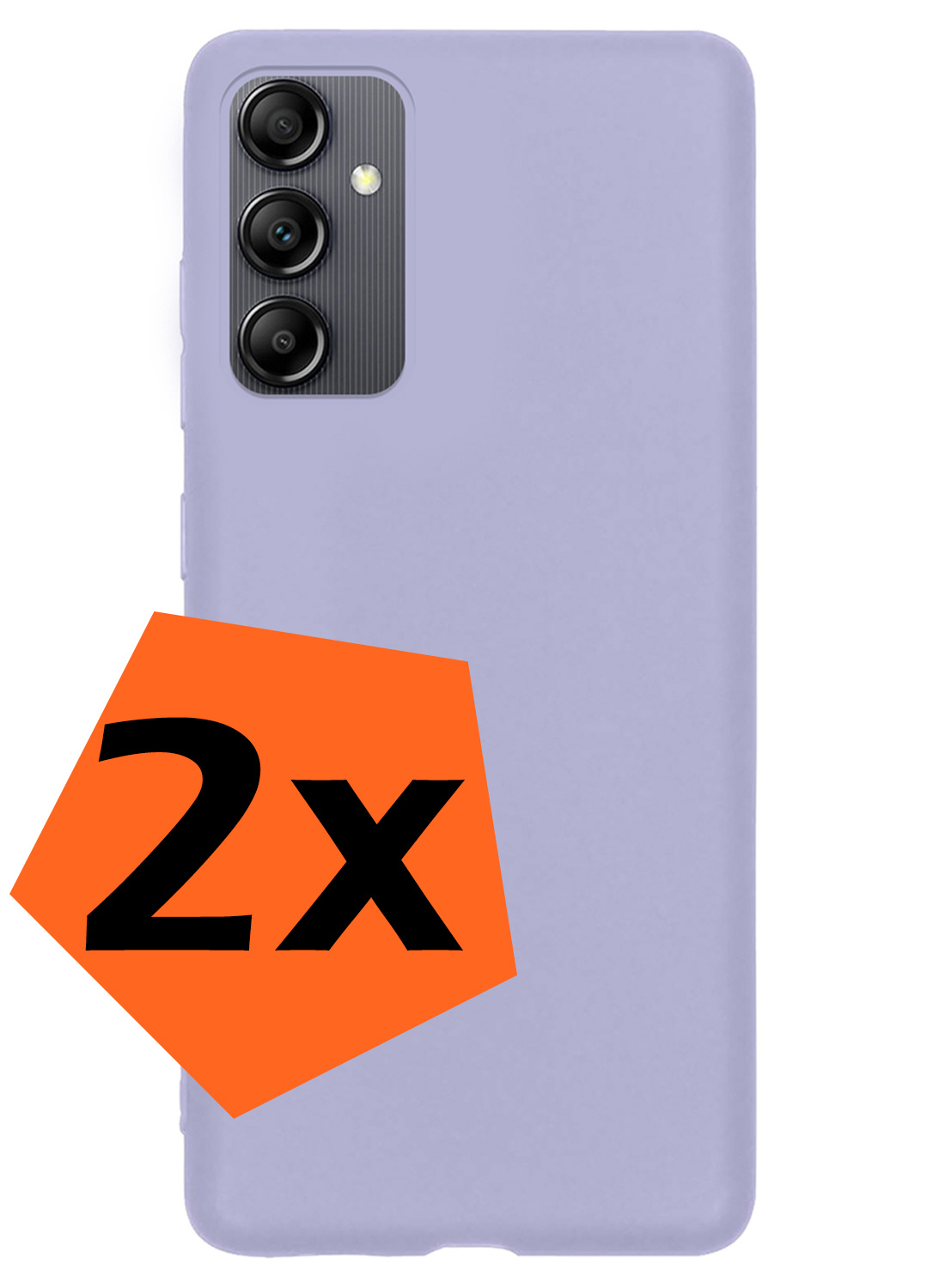 Nomfy Hoesje Geschikt voor Samsung A14 Hoesje Siliconen Cover Case - Hoes Geschikt voor Samsung Galaxy A14 Hoes Back Case - 2-PACK - Lila