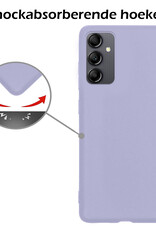 Nomfy Hoesje Geschikt voor Samsung A14 Hoesje Siliconen Cover Case - Hoes Geschikt voor Samsung Galaxy A14 Hoes Back Case - 2-PACK - Lila