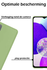 Nomfy Hoesje Geschikt voor Samsung A14 Hoesje Siliconen Cover Case - Hoes Geschikt voor Samsung Galaxy A14 Hoes Back Case - Groen