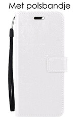 NoXx Hoes Geschikt voor Samsung A14 Hoesje Book Case Hoes Flip Cover Wallet Bookcase Met 2x Screenprotector - Wit