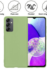 Nomfy Hoesje Geschikt voor Samsung A14 Hoesje Siliconen Cover Case - Hoes Geschikt voor Samsung Galaxy A14 Hoes Back Case - 2-PACK - Groen