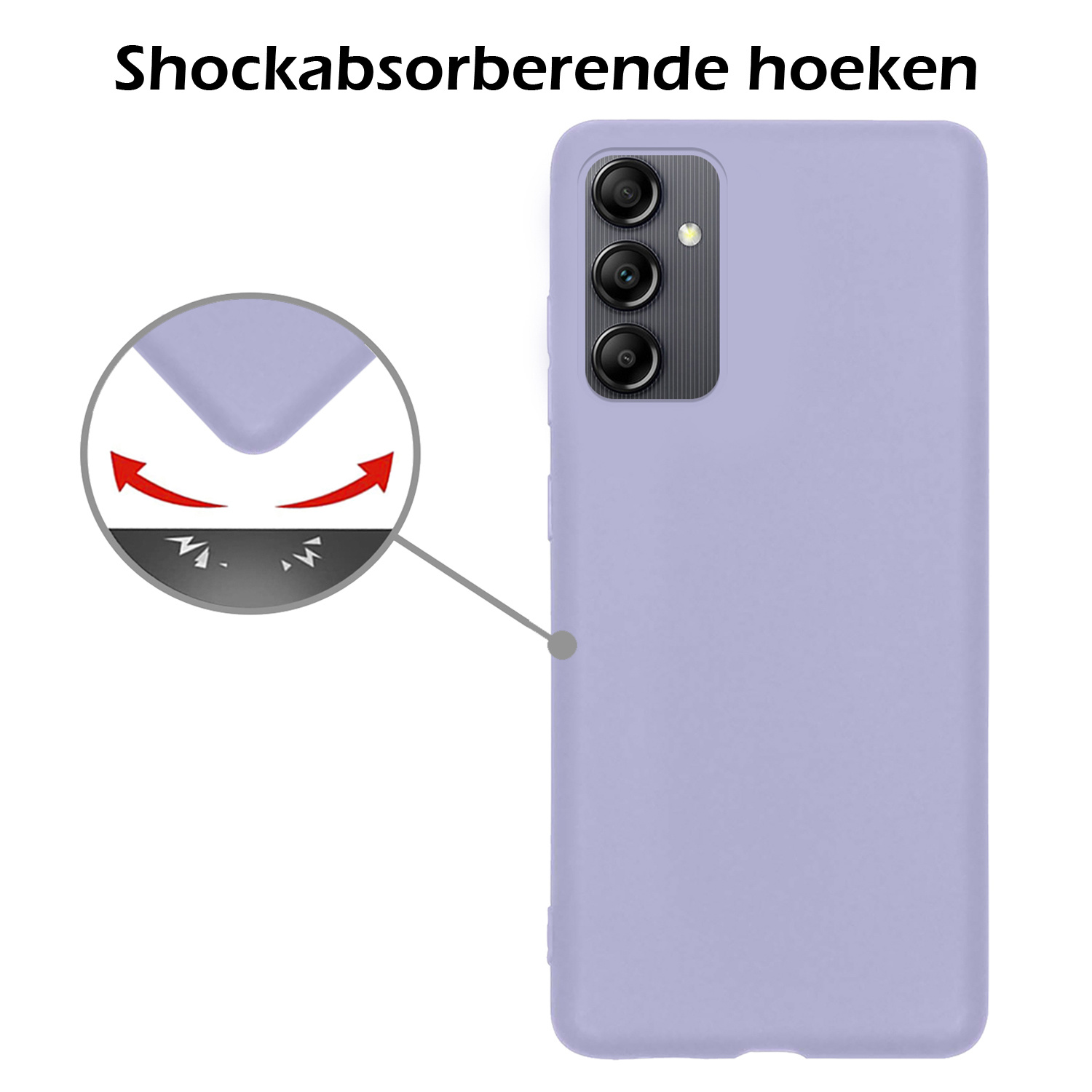 Nomfy Hoesje Geschikt voor Samsung A14 Hoesje Siliconen Cover Case - Hoes Geschikt voor Samsung Galaxy A14 Hoes Back Case - Lila