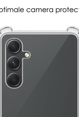 NoXx Hoes Geschikt voor Samsung A14 Hoesje Siliconen Cover Shock Proof Back Case Shockproof Hoes Met Screenprotector - Transparant