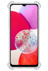 NoXx Hoes Geschikt voor Samsung A14 Hoesje Siliconen Cover Shock Proof Back Case Shockproof Hoes Met Screenprotector - Transparant