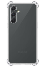 NoXx Hoes Geschikt voor Samsung A14 Hoesje Siliconen Cover Shock Proof Back Case Shockproof Hoes Met Screenprotector - Transparant
