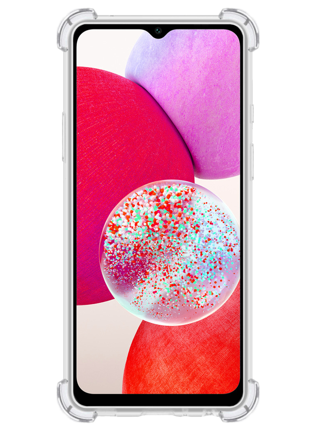 NoXx Hoes Geschikt voor Samsung A14 Hoesje Siliconen Cover Shock Proof Back Case Shockproof Hoes Met 2x Screenprotector - Transparant