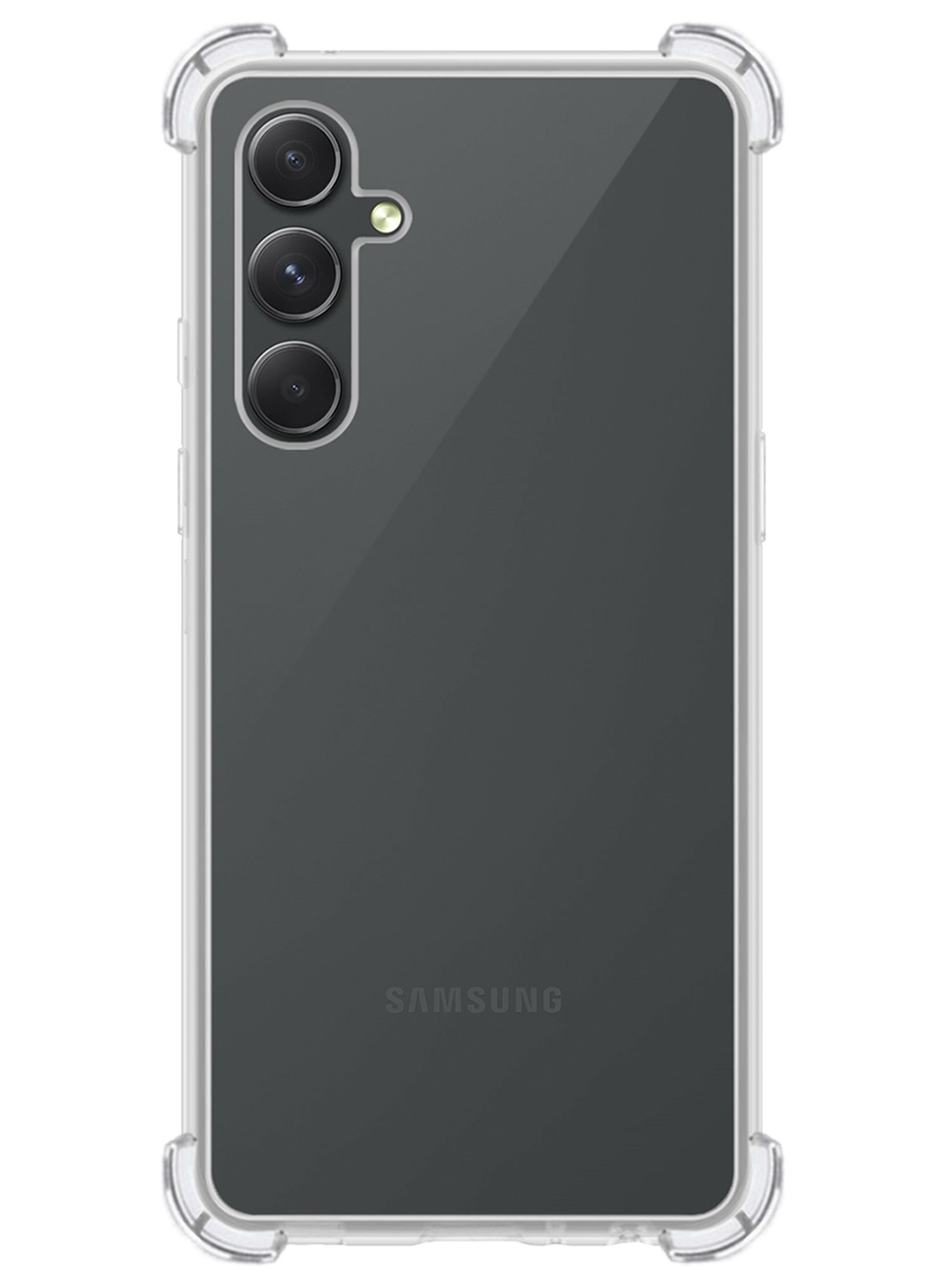 NoXx Hoes Geschikt voor Samsung A14 Hoesje Siliconen Cover Shock Proof Back Case Shockproof Hoes Met 2x Screenprotector - Transparant