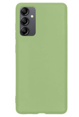 NoXx Hoes Geschikt voor Samsung A14 Hoesje Cover Siliconen Back Case Hoes Met Screenprotector - Groen