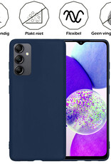 Nomfy Hoesje Geschikt voor Samsung A14 Hoesje Siliconen Cover Case - Hoes Geschikt voor Samsung Galaxy A14 Hoes Back Case - 2-PACK - Donkerblauw