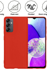 Nomfy Hoesje Geschikt voor Samsung A14 Hoesje Siliconen Cover Case - Hoes Geschikt voor Samsung Galaxy A14 Hoes Back Case - Rood