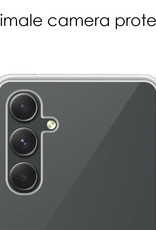 NoXx Hoes Geschikt voor Samsung A14 Hoesje Cover Siliconen Back Case Hoes Met Screenprotector - Transparant