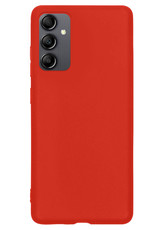 NoXx Hoes Geschikt voor Samsung A14 Hoesje Cover Siliconen Back Case Hoes Met 2x Screenprotector - Rood