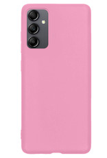 Samsung Galaxy A14 Hoesje Back Cover Siliconen Case Hoes Met 2x Screenprotector - Licht Roze