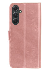 Samsung A14 Hoes Bookcase Flipcase Book Cover Met 2x Screenprotector - Samsung Galaxy A14 Hoesje Book Case - Rose Goud