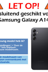 Nomfy Hoesje Geschikt voor Samsung A14 Hoesje Pasjeshouder Shockproof Pas Houder Met Screenprotector - Hoesje Geschikt voor Samsung Galaxy A14 Hoes Met Kaarthouder - Transparant