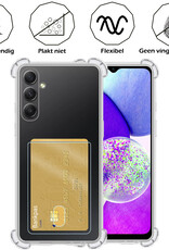 Nomfy Hoesje Geschikt voor Samsung A14 Hoesje Pasjeshouder Shockproof Pas Houder Met Screenprotector - Hoesje Geschikt voor Samsung Galaxy A14 Hoes Met Kaarthouder - Transparant