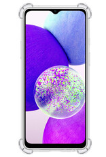 Nomfy Hoesje Geschikt voor Samsung A14 Hoesje Pasjeshouder Shockproof Pas Houder Met 2x Screenprotector - Hoesje Geschikt voor Samsung Galaxy A14 Hoes Met Kaarthouder - Transparant