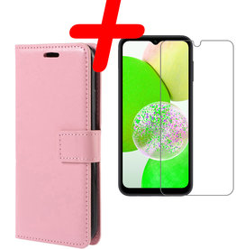 BASEY. BASEY. Samsung Galaxy A14 Hoesje Bookcase Lichtroze Met Screenprotector