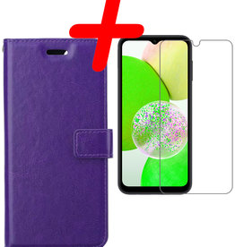 BASEY. BASEY. Samsung Galaxy A14 Hoesje Bookcase Paars Met Screenprotector