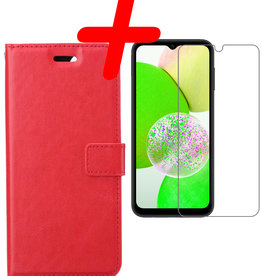 BASEY. BASEY. Samsung Galaxy A14 Hoesje Bookcase Rood Met Screenprotector