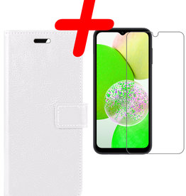 BASEY. BASEY. Samsung Galaxy A14 Hoesje Bookcase Wit Met Screenprotector