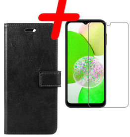 BASEY. BASEY. Samsung Galaxy A14 Hoesje Bookcase Zwart Met Screenprotector